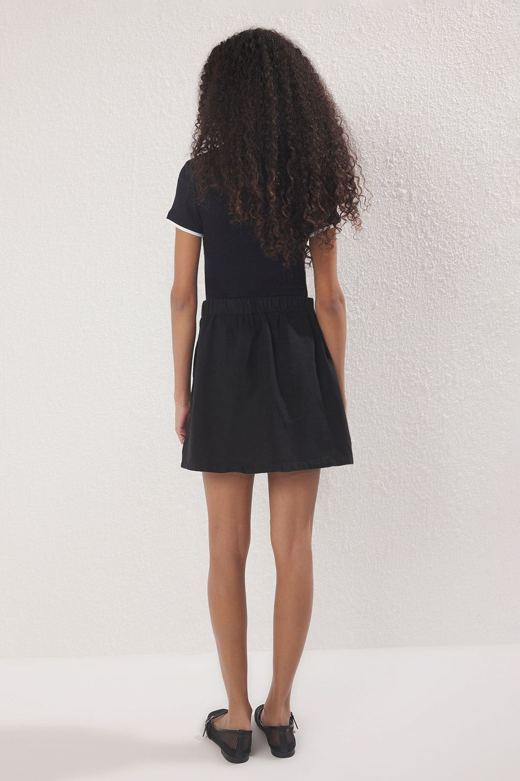 Trendyolmilla Siyah %100 Keten Mini Etek TWOSS25ET00142 фото 3