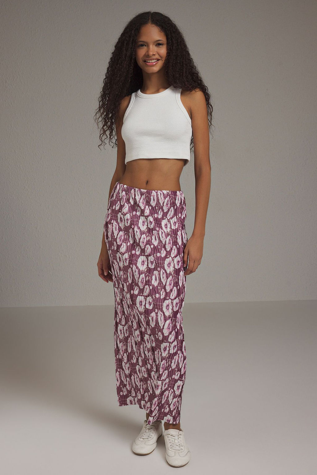 TRENDYOLMILLA Gul Kurusu Cicek Bask?l? Normal Lastikli Bel Pilise Maxi Orme Etek TWOSS24ET00055 фото 11