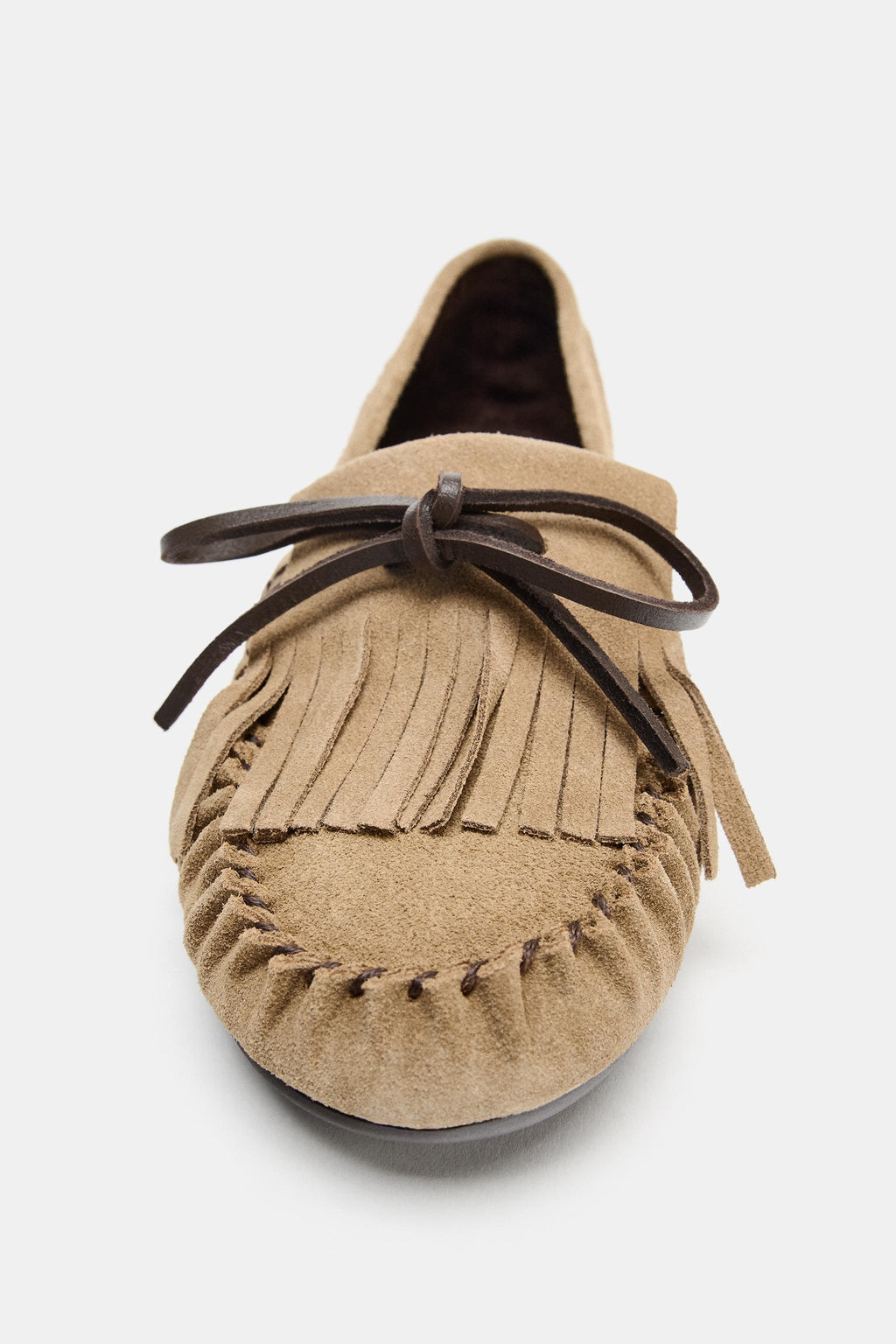 MOCAS?N PIEL FLECOS / Beige - Zara фото 5