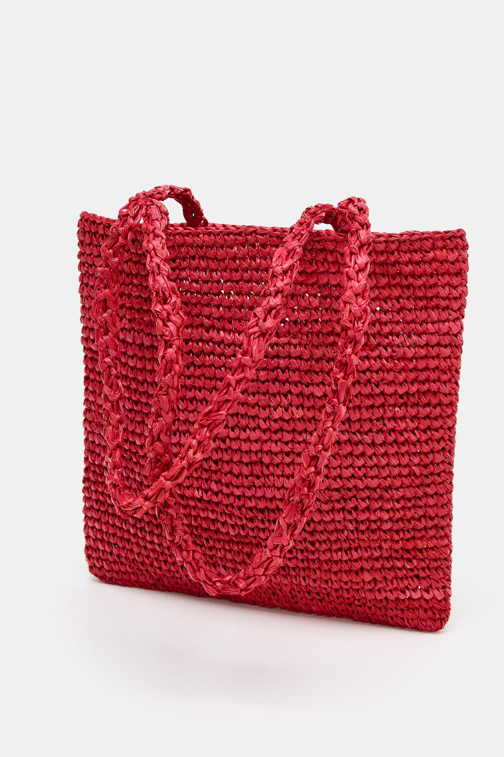 BOLSO MINI SHOPPER RAFIA / Rojo - Zara фото 4
