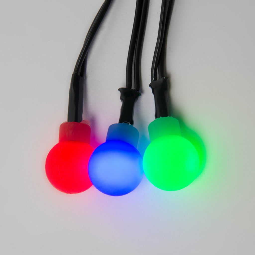 ULD-S0800-100/DGA MULTI IP20 COLORBALLS Гирлянда светодиодная с контроллером Разноцветные шарики, 100 светодиодов, 8 м, разноцветная, IP20, провод зеленый - Volpe фото 2
