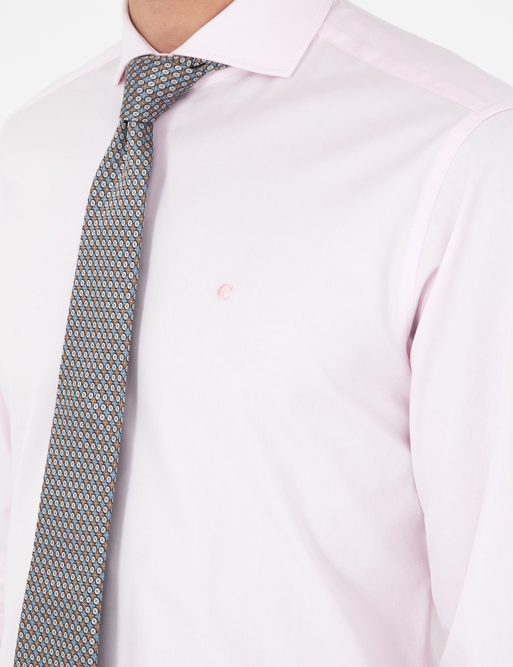 Светло-розовая базовая рубашка современного кроя с длинным рукавом - Cacharel фото 7