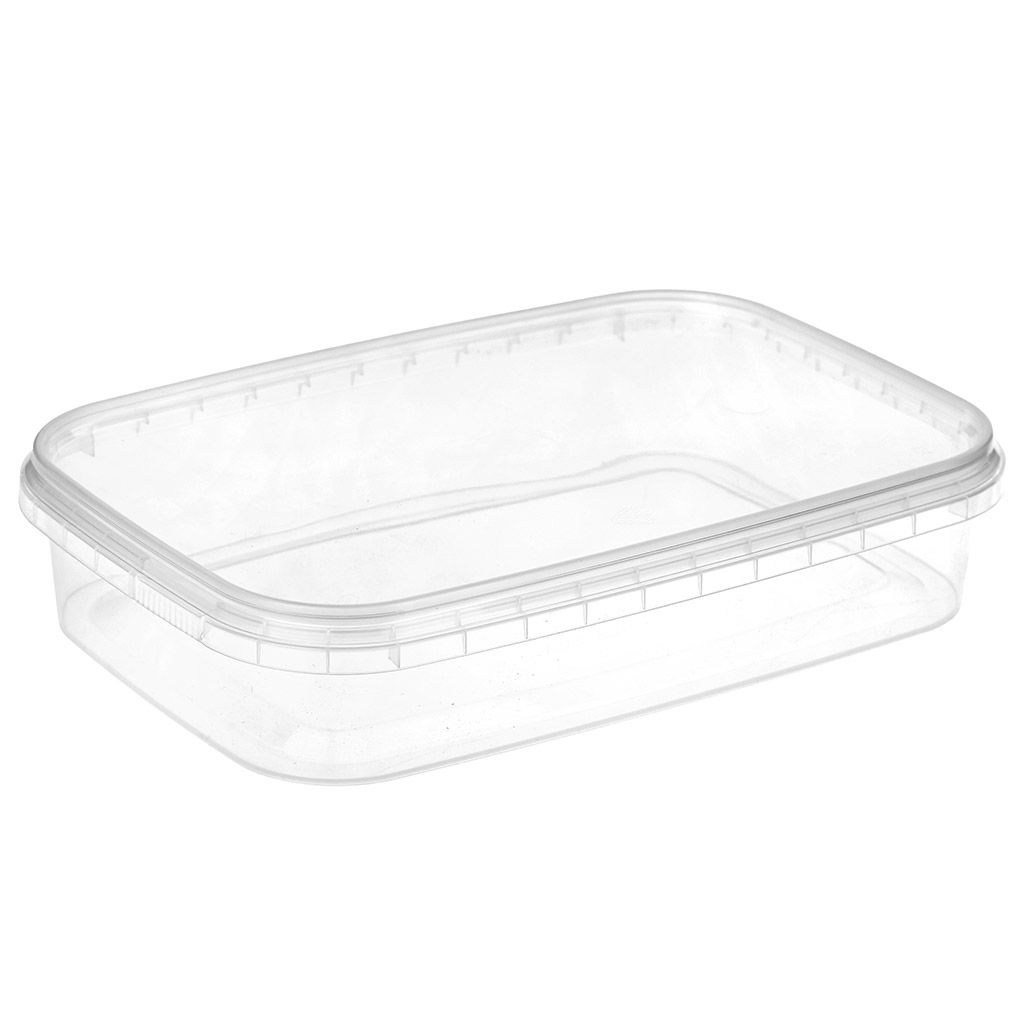 Контейнер из полимера Куб 124 0,5л, 18,3х12,4х3,8см, прямоугольный, герметичная крышка, контрольный замок, прозрачный (Россия)