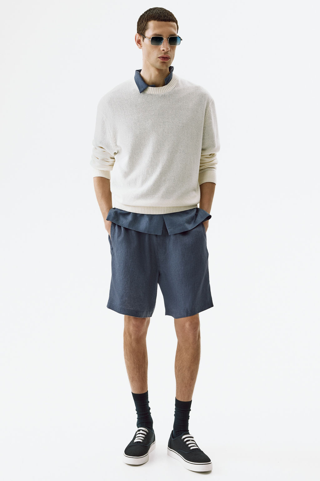 Pantal?n corto de lino Relaxed Fit - H&m фото 5