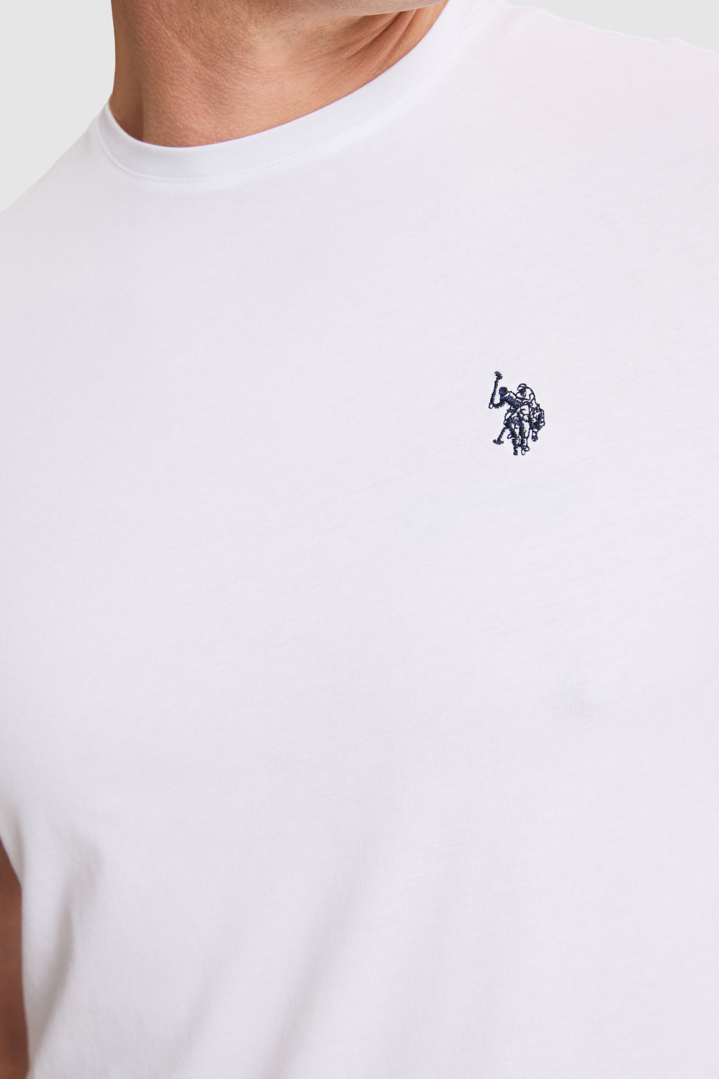Erkek Beyaz Regular Fit Bisiklet YakaTi__rt - U.s. polo assn фото 6