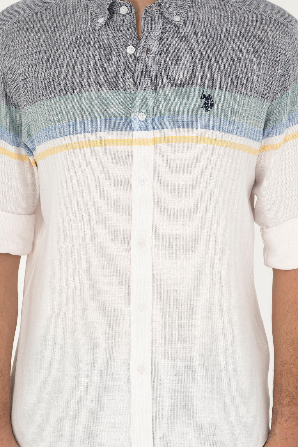 U. S. Polo Assn / Мужская темно-синяя рубашка с длинным рукавом - U.s. polo assn фото 6