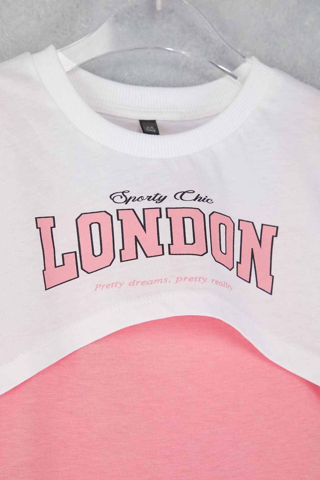 Pembe K?z Cocuk %100 Pamuk Slogan Bask?l? K?sa Kol Orme Elbise TKDSS25EL00095 - Trendyolmilla фото 3