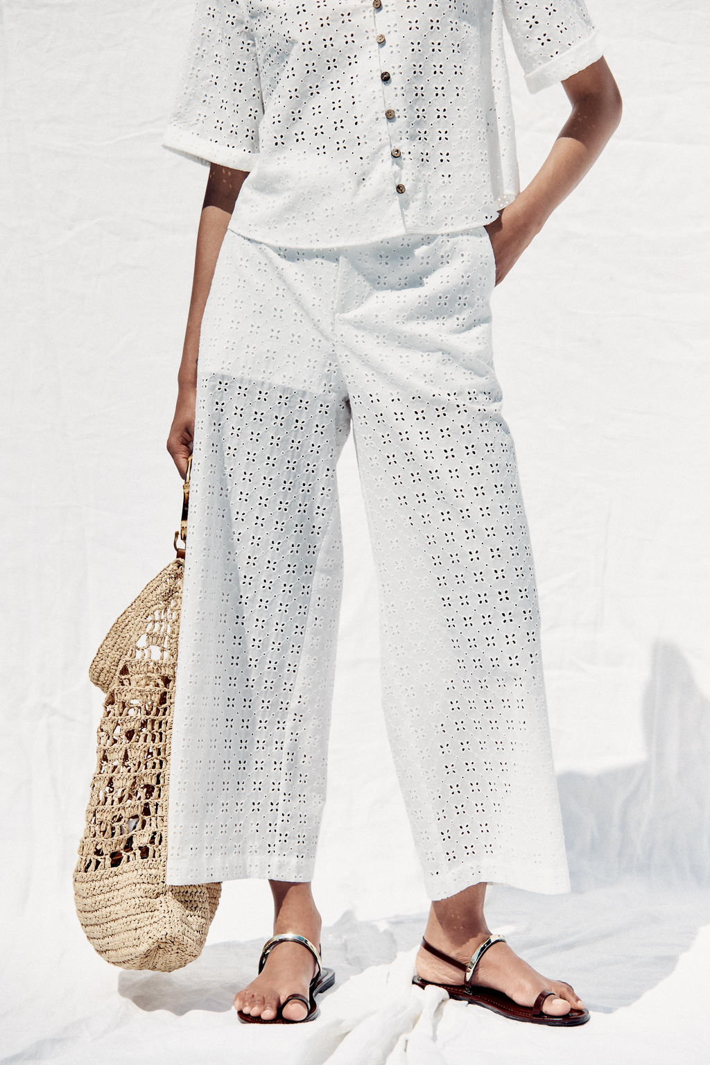 CULOTTE TROUSERS WITH CUTWORK EMBROIDERY - Zara фото 11