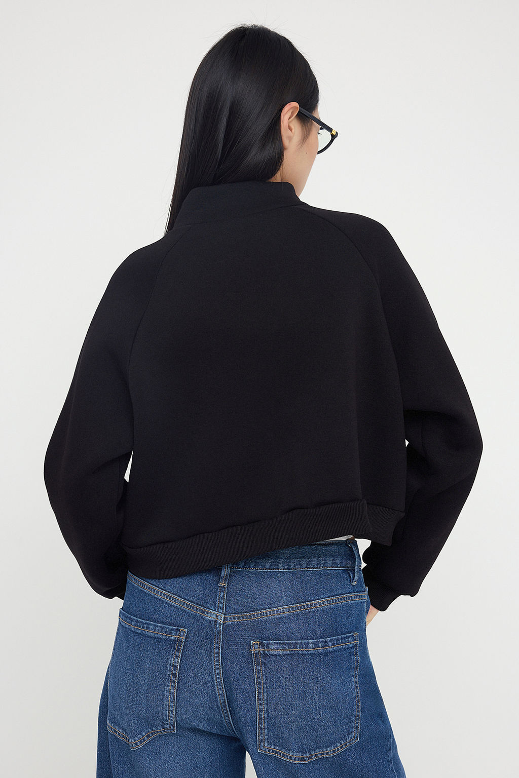 Teen Gri Melanj Regular Kal?p Fermuarl? Dik Yaka Kal?n Ici Polarl? Orme Sweatshirt TWOAW26SW00017 - Trendyolmilla фото 11