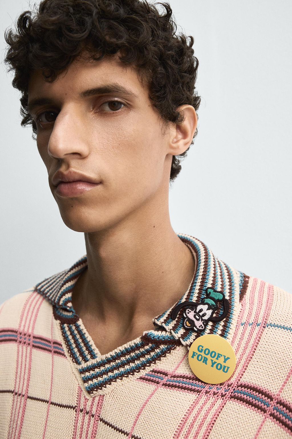 CHECK JACQUARD KNIT POLO SHIRT HARRY LAMBERT FOR ZARA X DISNEY  фото 5