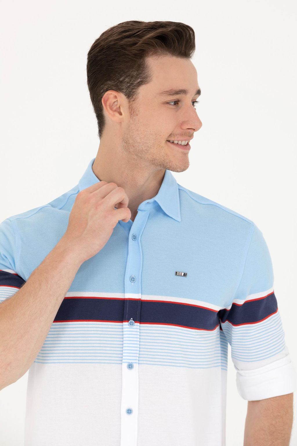 Мужская синяя рубашка с длинным рукавом - U.s. polo assn фото 2