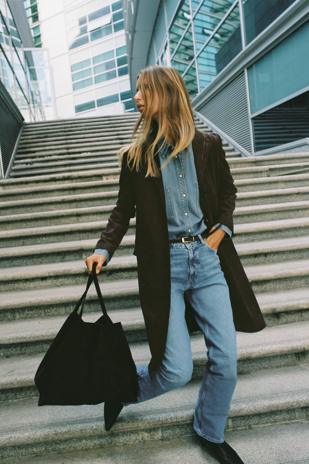 FAUX SUEDE FROCK COAT