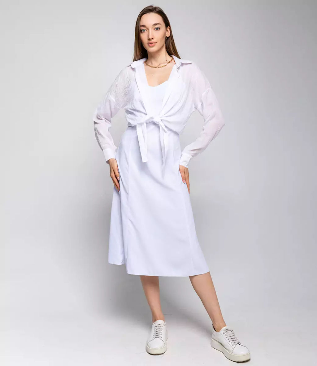 Комплект Платье+рубашка #ОБШ1443-4, белый