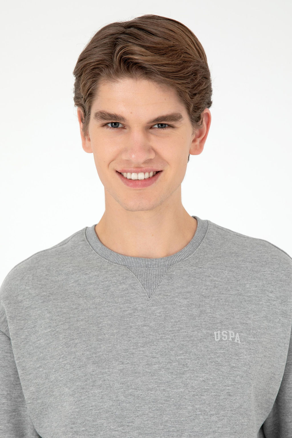 Мужской серый меланжевый базовый свитшот Неожиданная скидка в корзине - U.s. polo assn фото 2