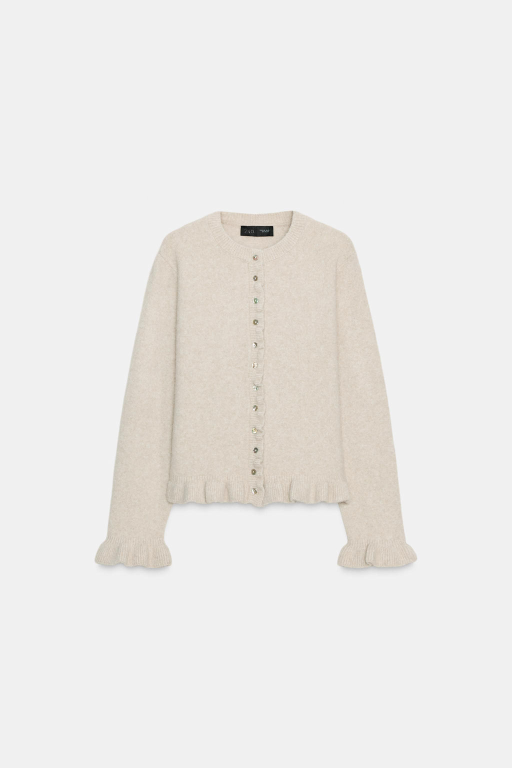 RUFFLE TRIM KNIT CARDIGAN - Zara фото 5