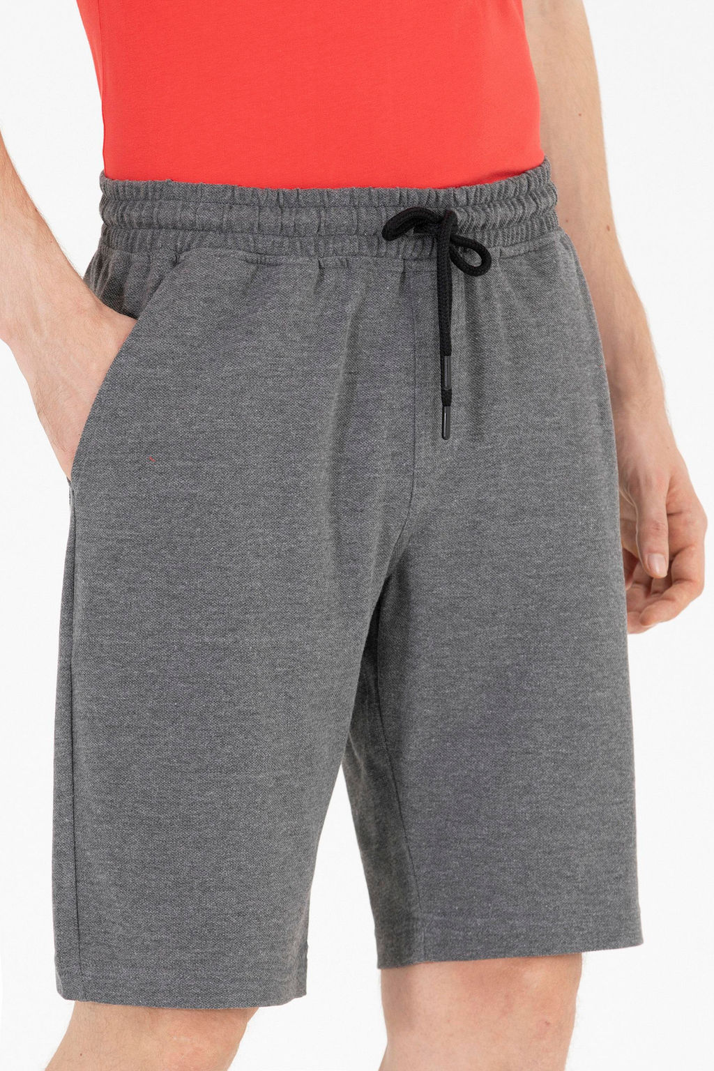 Мужские трикотажные шорты антрацитового меланжа - U.s. polo assn фото 6