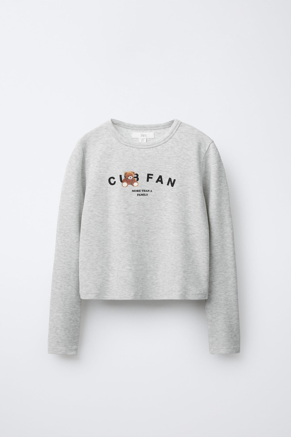 CAMISETA RIB ESTAMPADA / Gris vigor? - Zara фото 3