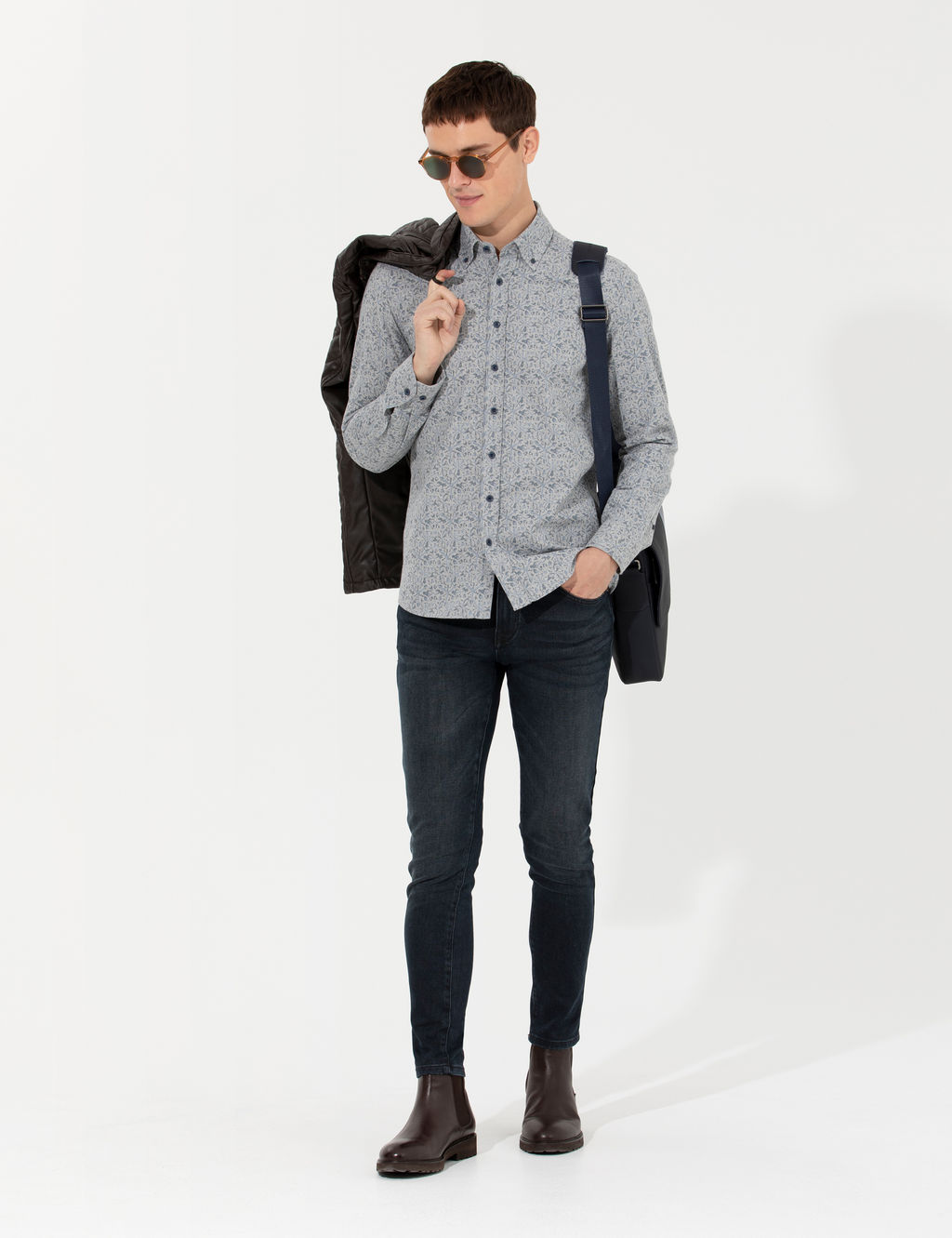 Mavi Slim Fit Uzun Kollu G_mlek