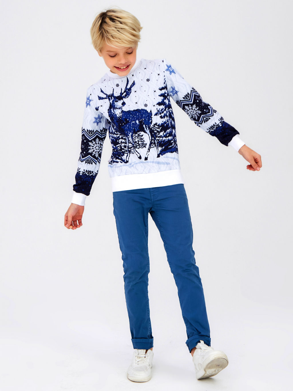 Свитшот " Северный Олень",белый