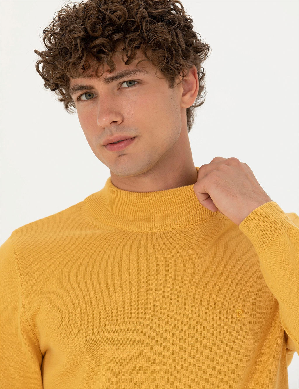 Hardal Slim Fit Yar_m Bal_k__ Yaka Basic Triko Kazak