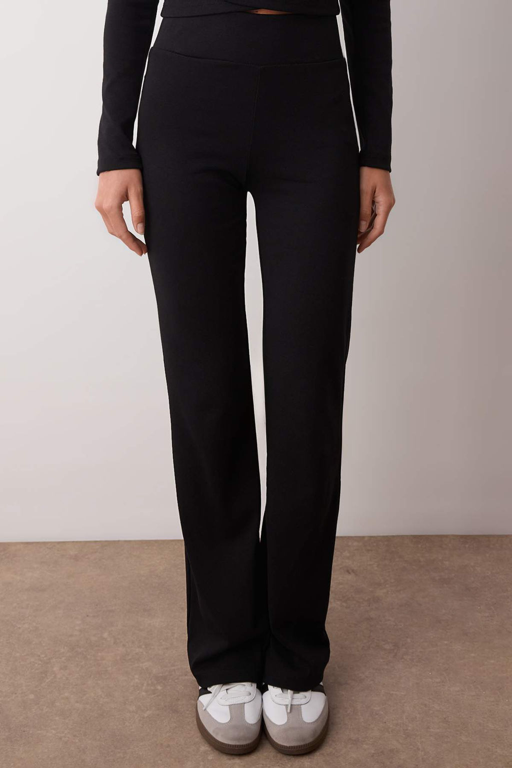 Siyah Kruvaze Kapama Vucuda Oturan Uzun Kollu Esnek Orme Alt-Ust Tak?m TWOAW26AU00029 - Trendyolmilla фото 3