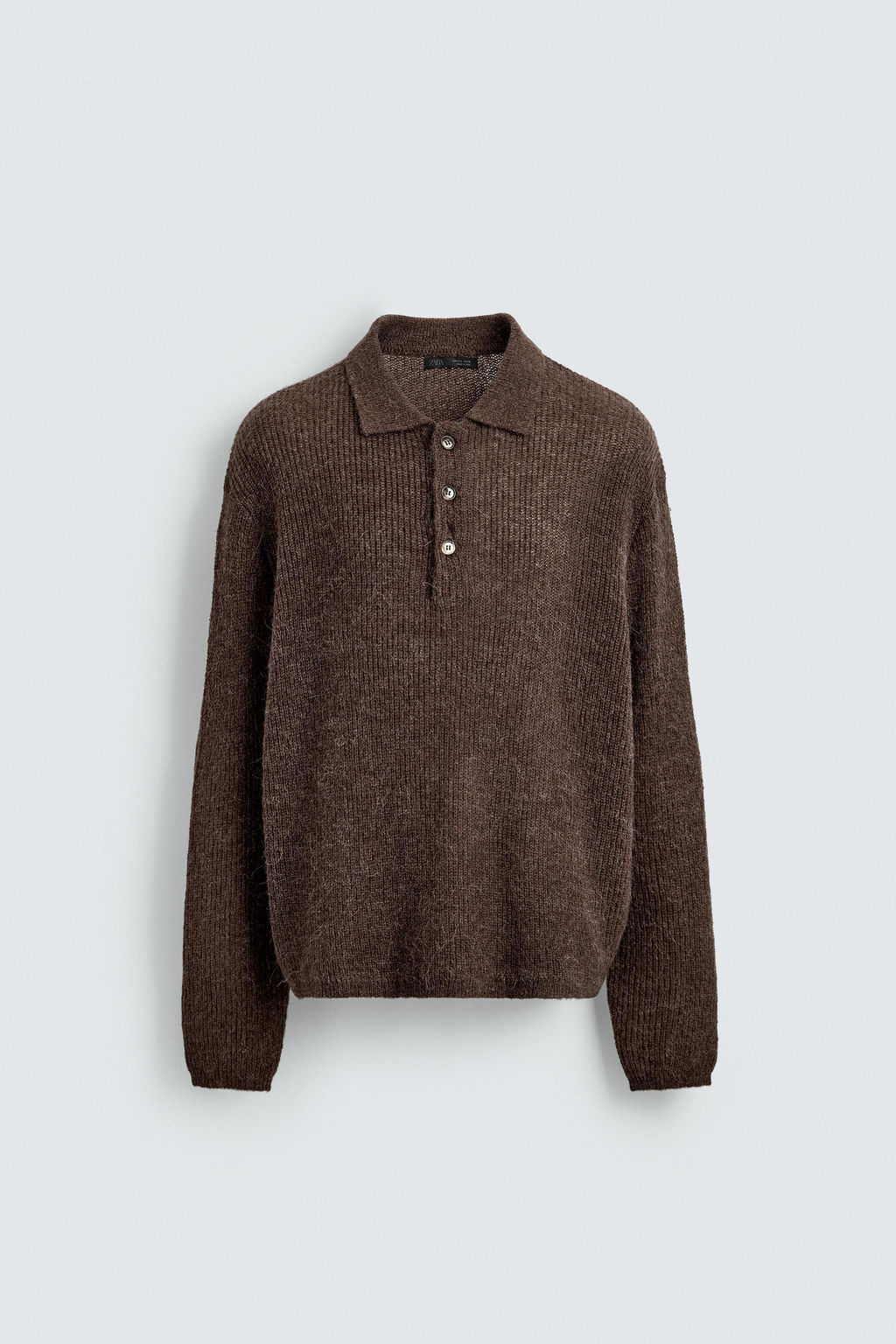 TEXTURED KNIT POLO SHIRT - Zara фото 7