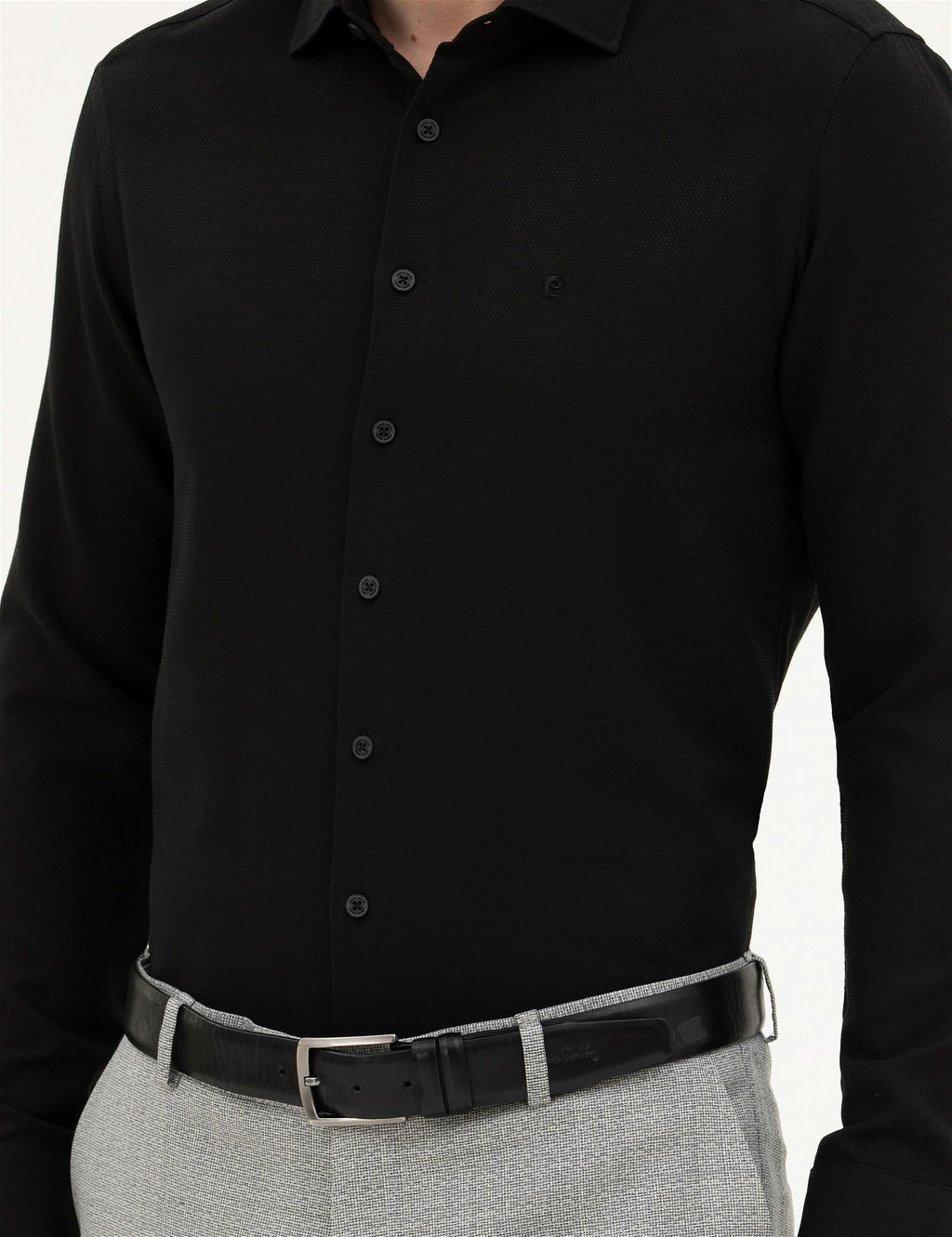 Siyah Slim Fit Uzun Kollu G_mlek - Pierre cardin фото 6