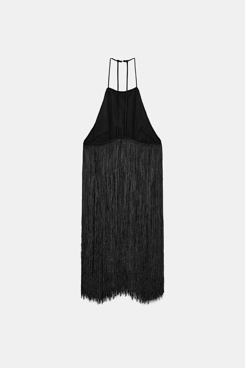 VELVET HALTER NECK TOP WITH FRINGING - Zara фото 9