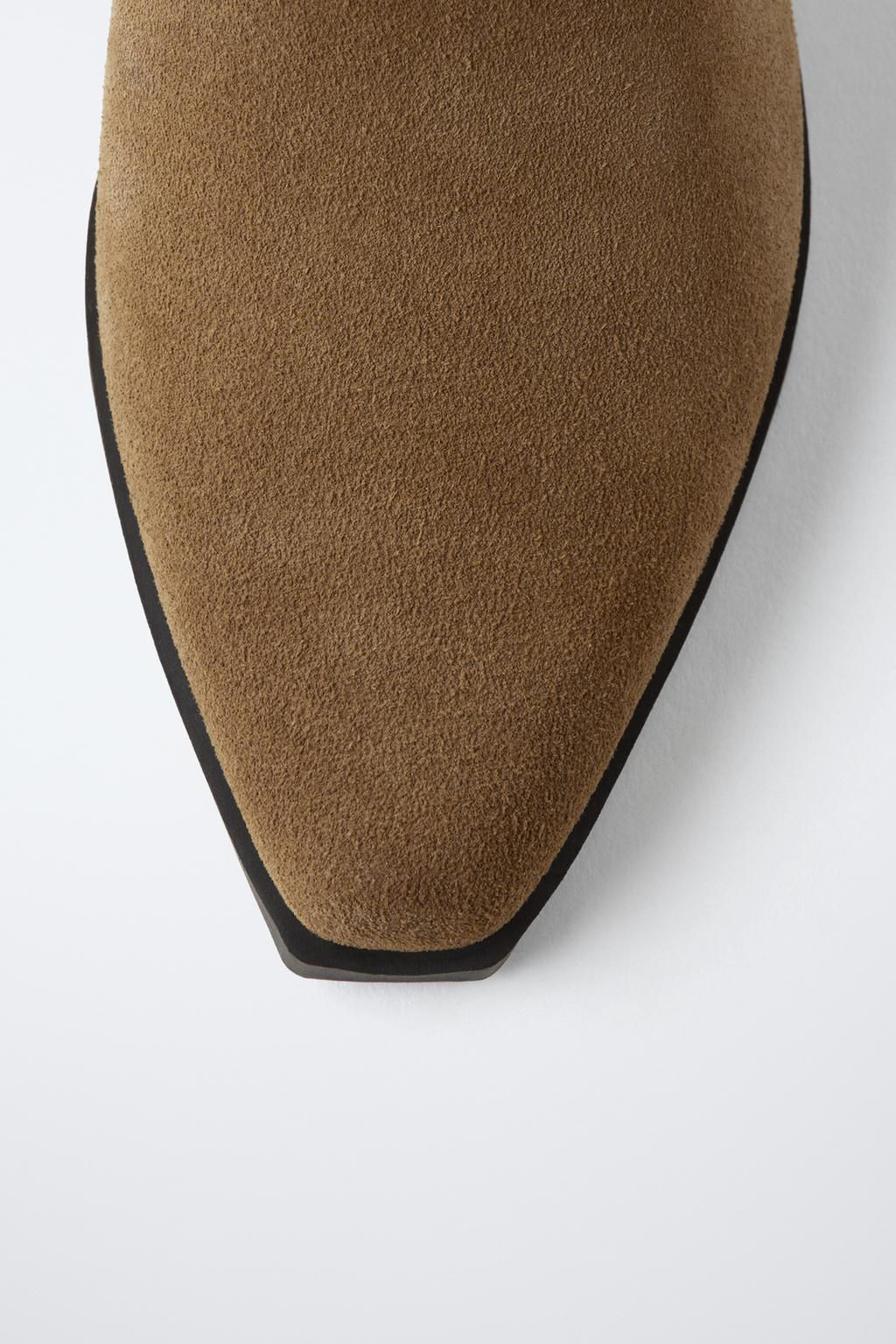 SUEDE COWBOY BOOTS WITH STUDS - Zara фото 8