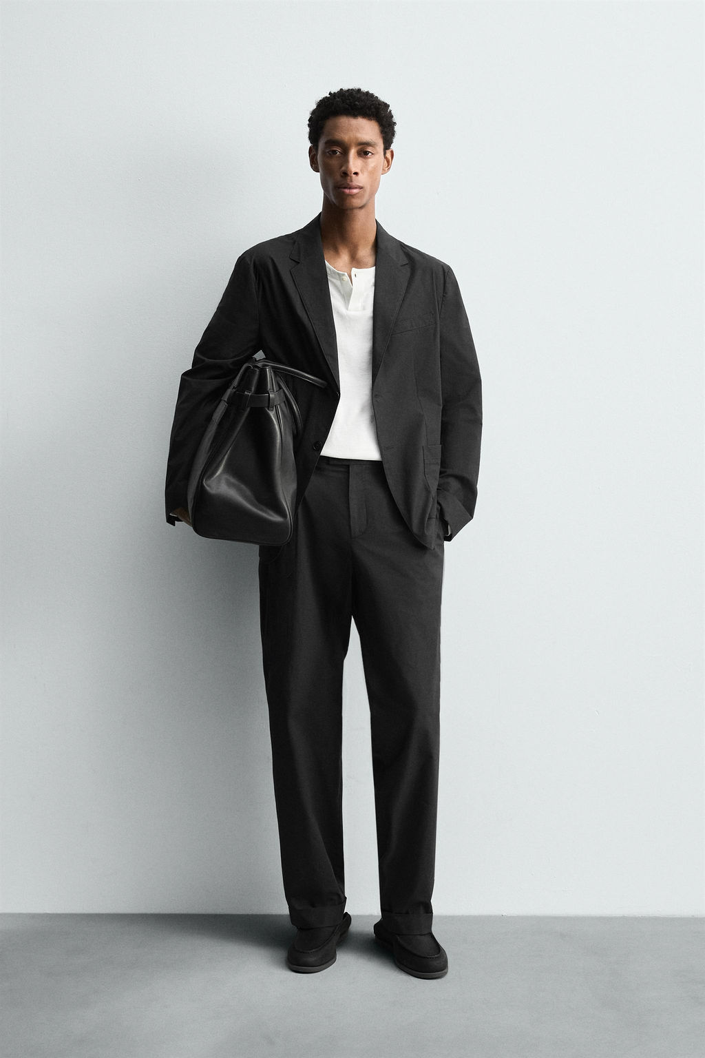 POPLIN SUIT TROUSERS