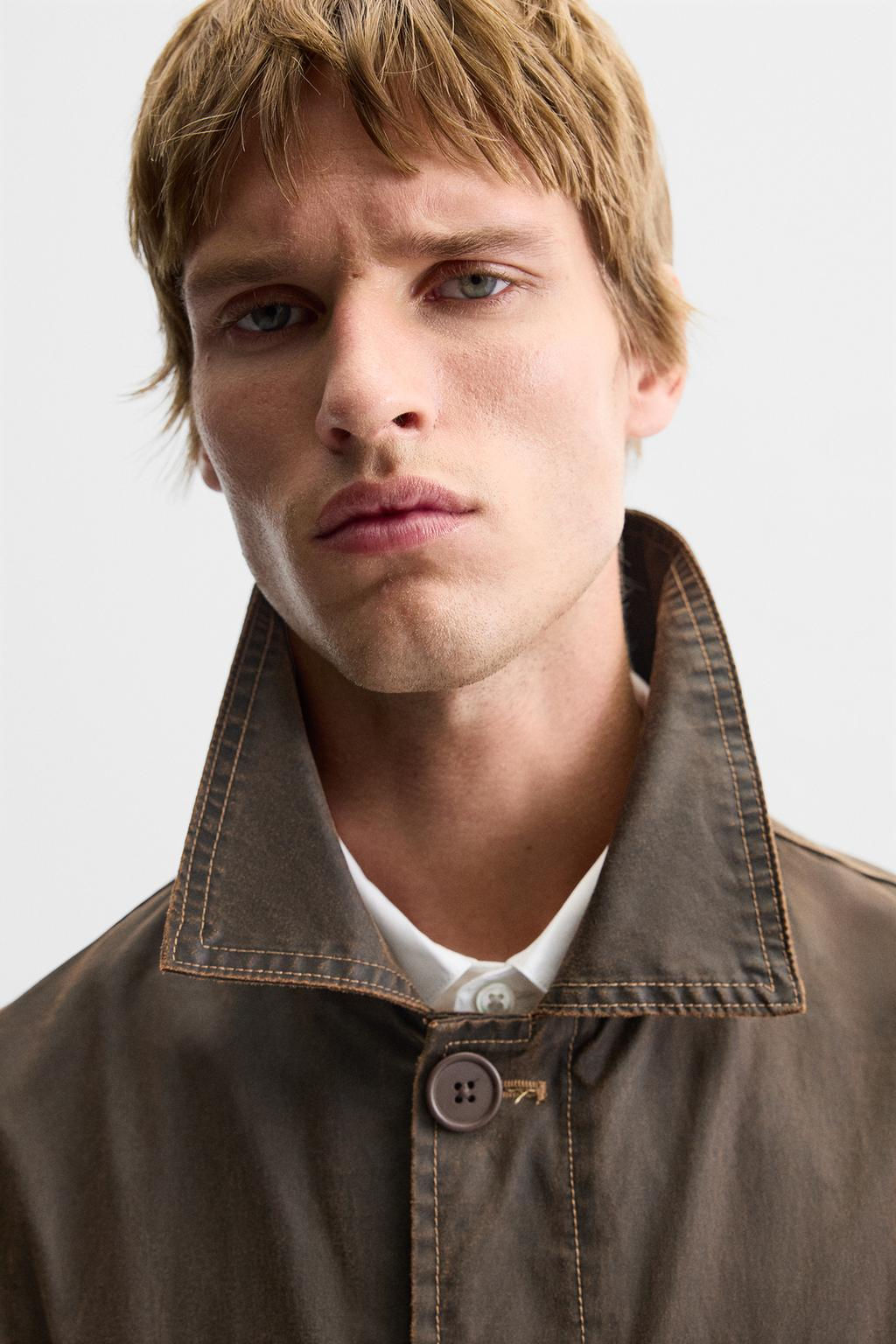 WAXED-FINISH WASHED COAT - Zara фото 3