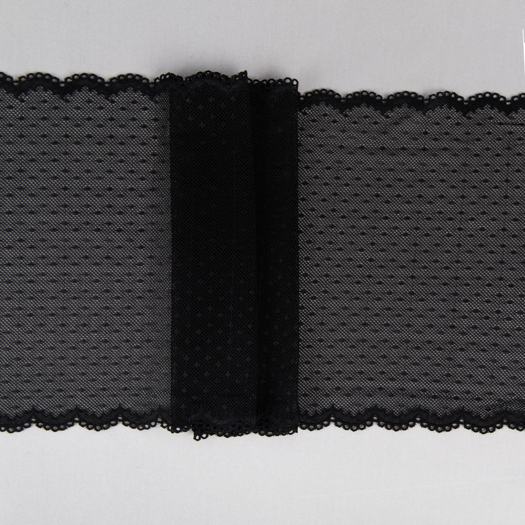 Кружево BLITZ эластичное 210 мм BLST-25 на бобине Турция черный