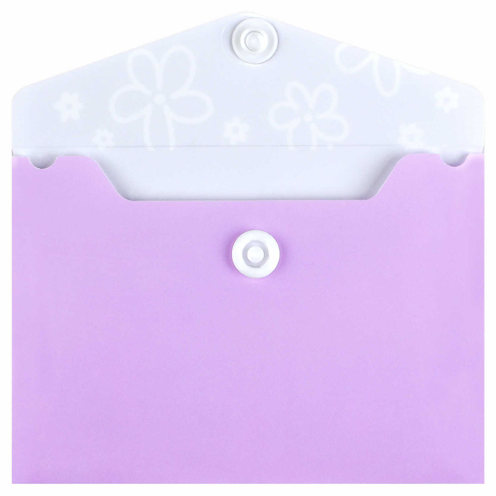 Папка для карт и визиток пластиковая Феникс+, арт. 72232/ 12 СИРЕНЕВЫЕ ЦВЕТОЧКИ (полипропилен, 10.5х7.4 см, 1 отделение (-я), кнопка, УФ-печать)