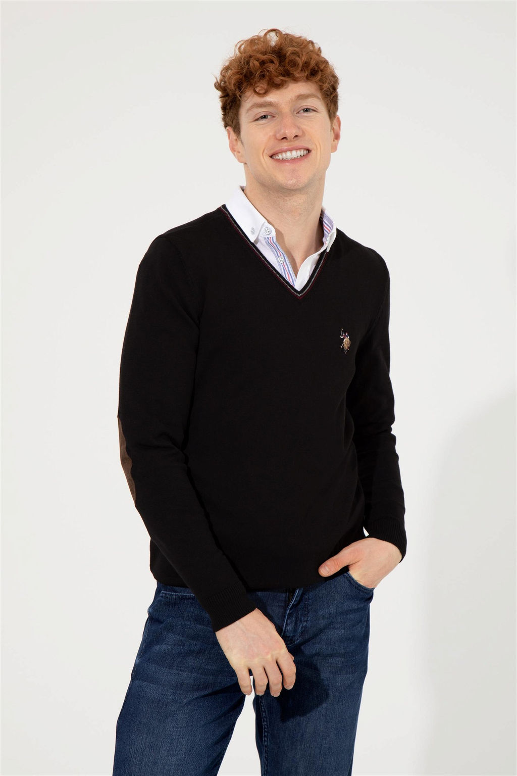 Мужской черный трикотажный свитер Basic - U.s. polo assn фото 9