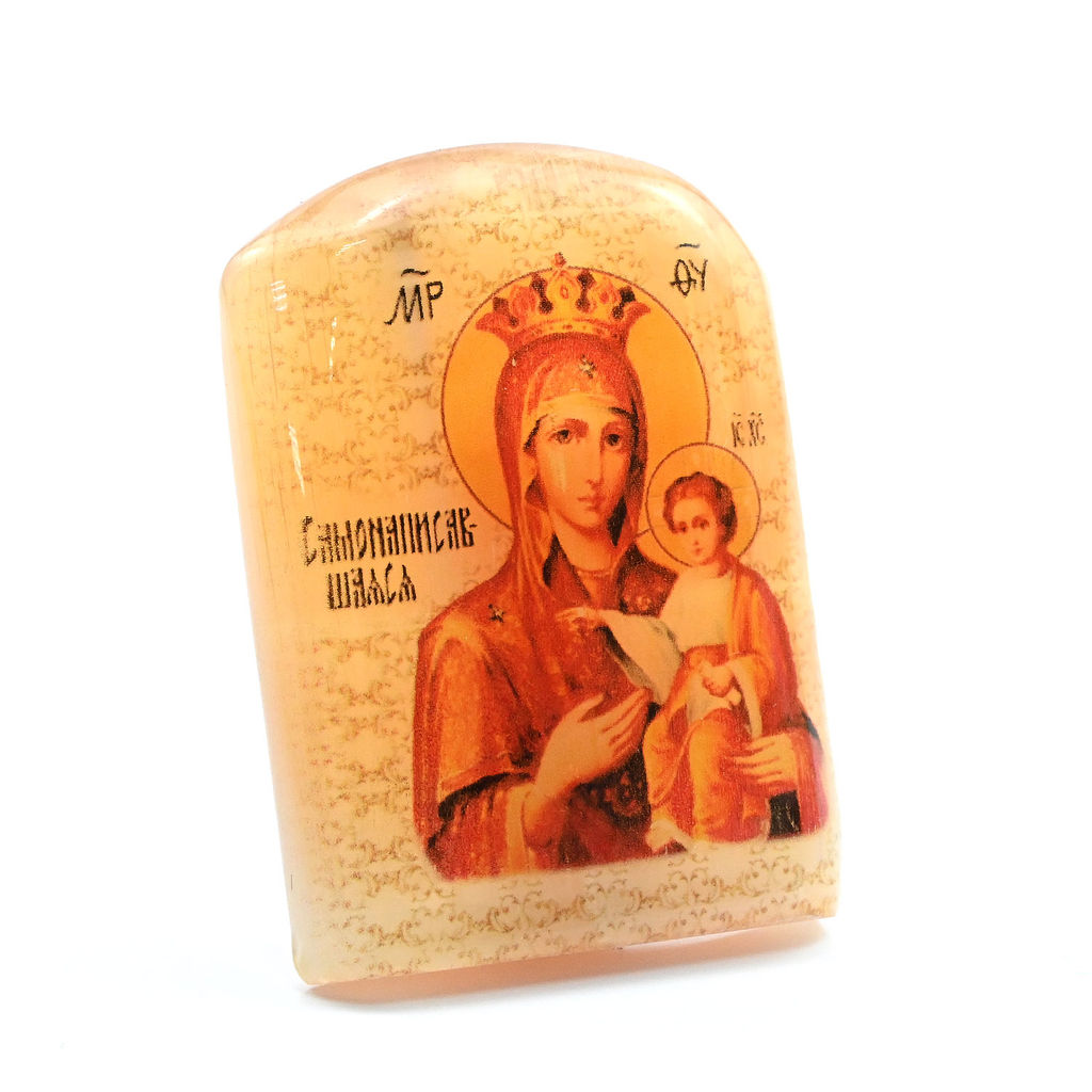 Икона из селенита "Б.М.Самонаписавшаяся" арка малая, 37*30*50мм Радуга камня