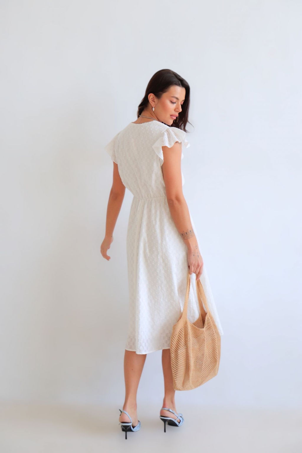 Martichelli Платье хлопковое белое  фото 9