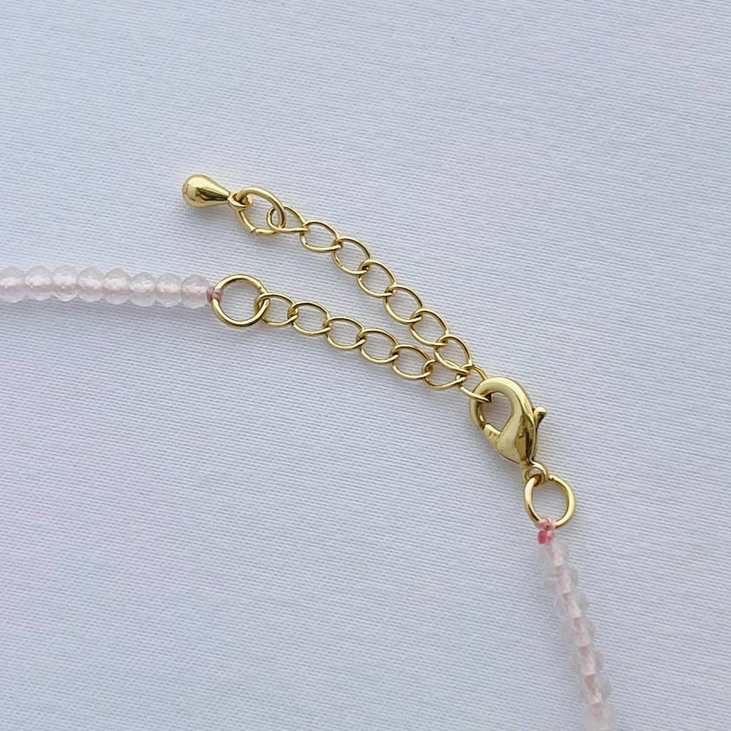 Колье из Розового кварца и Граната 40 см +