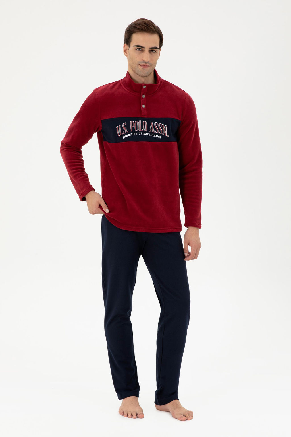 Мужской бордово-красный пижамный комплект Неожиданная скидка в корзине - U.s. polo assn фото 2