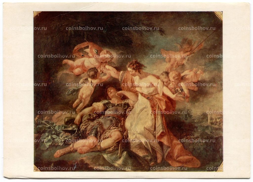 Открытка живопись Жан-Оноре Фрагонар Ринальдо и Армида