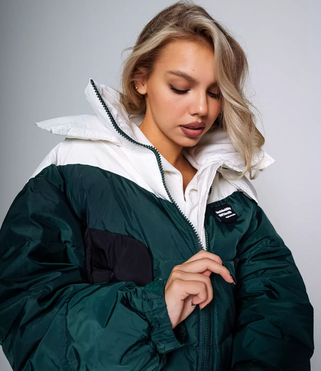 Куртка #КТ2908, зелёный,белый