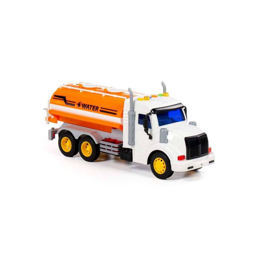 Профи, поливочный автомобиль инерционный (со светом и звуком) (оранжевый) (в коробке) - Полесье фото 5