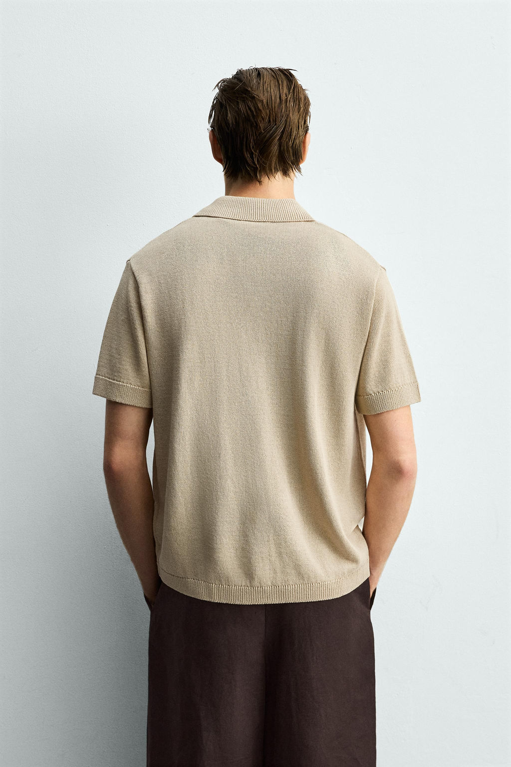 CAMISA PUNTO RELAXED FIT / Beige claro - Zara фото 3