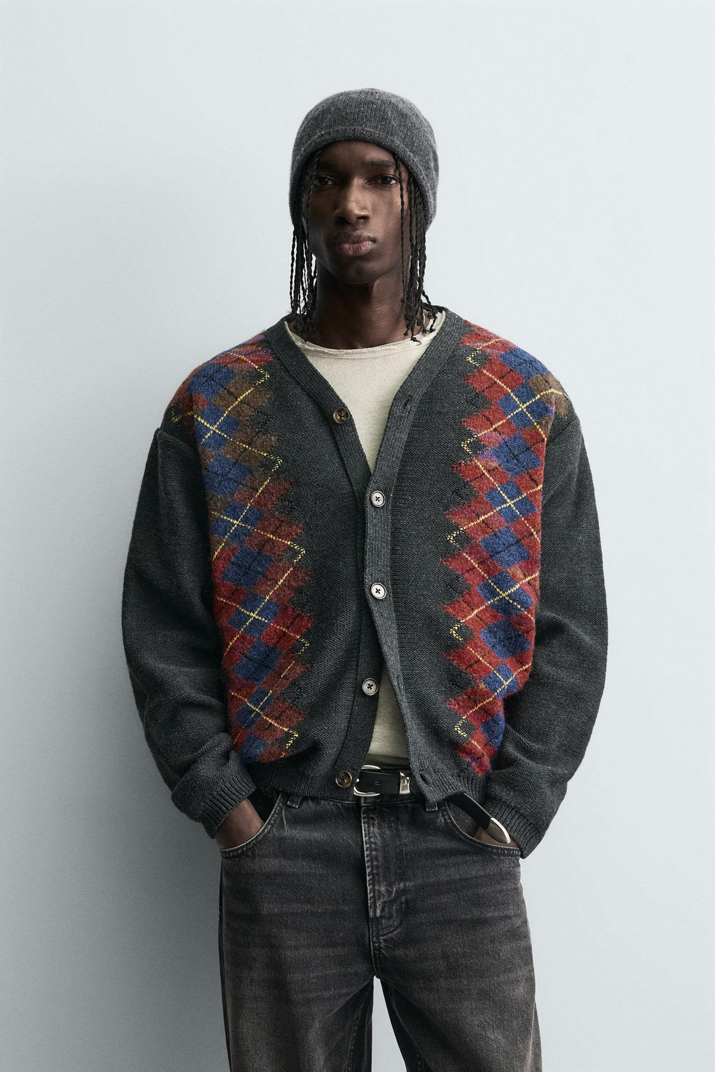 DIAMOND JACQUARD CARDIGAN - Zara фото 2