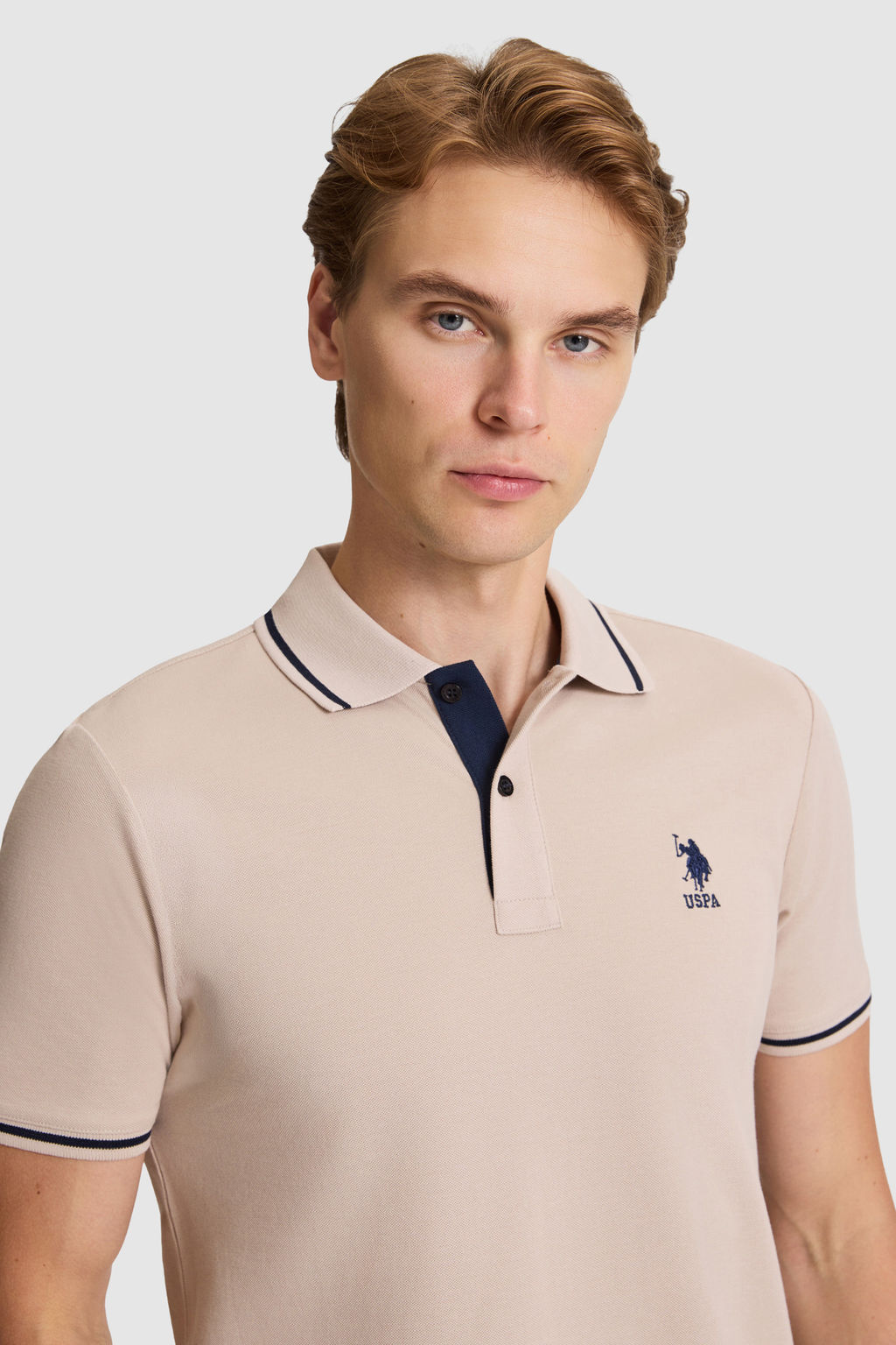 Erkek Ta_ Slim Fit Polo Yaka Basic Ti__rt - U.s. polo assn фото 2