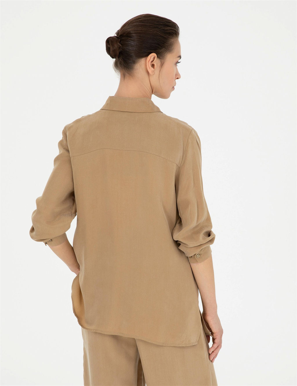 Bej Cupro Regular Fit Uzun Kollu G_mlek - Pierre cardin фото 5