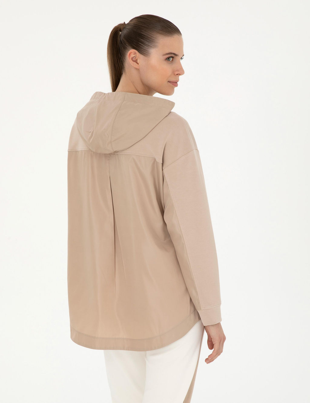 Bej Oversize Kap__onlu Modal Kuma_ Sweatshirt - Pierre cardin фото 5