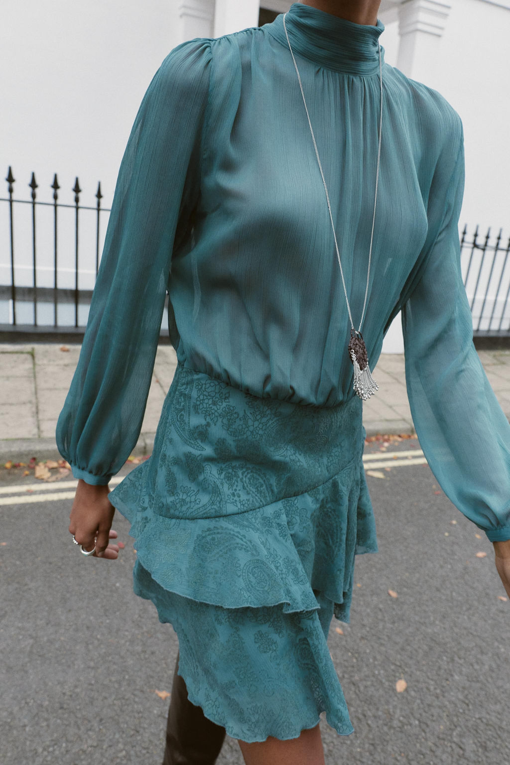 RUFFLED COMBINED MINI DRESS - Zara фото 4