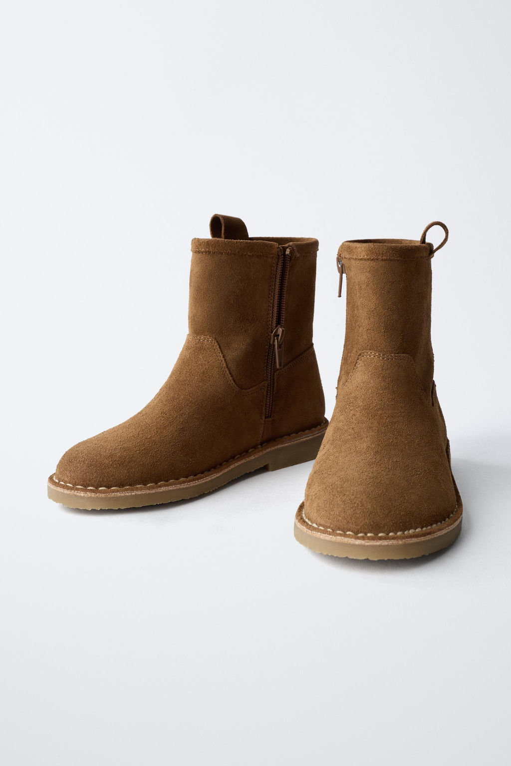 TOPSTITCHED LEATHER ANKLE BOOTS - Zara фото 3
