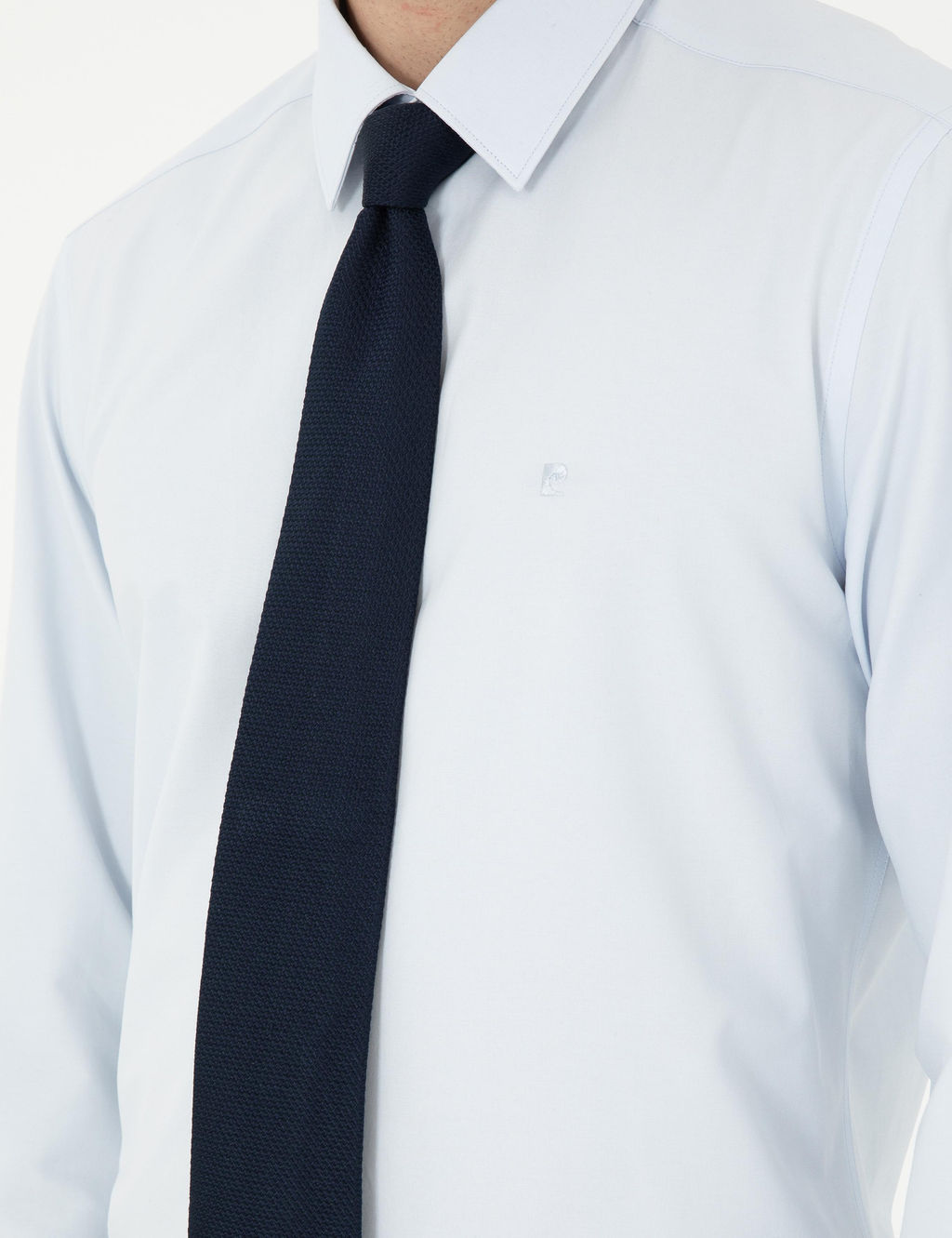 A__k Mavi Slim Fit Uzun Kollu Basic G_mlek