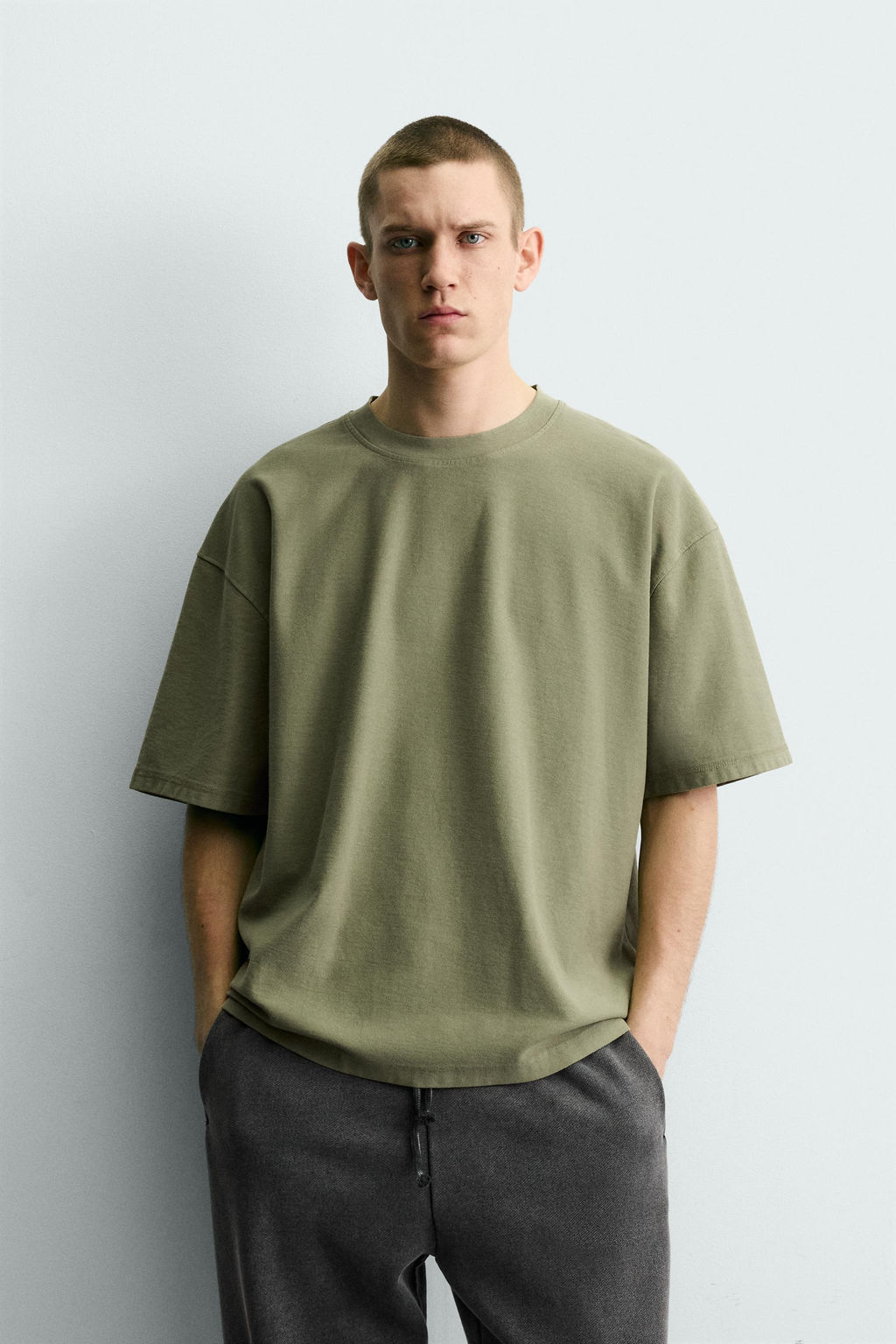 CAMISETA BOXY FIT B?SICA / Verde - Zara фото 2